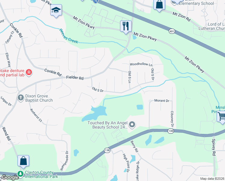 map of restaurants, bars, coffee shops, grocery stores, and more near 2714 Old South Drive in Jonesboro