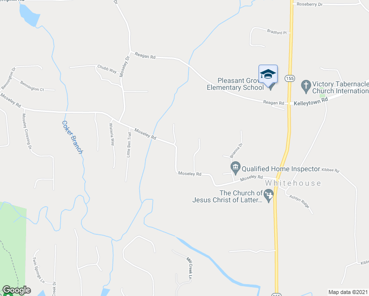 map of restaurants, bars, coffee shops, grocery stores, and more near 400 Moseley Road in Stockbridge