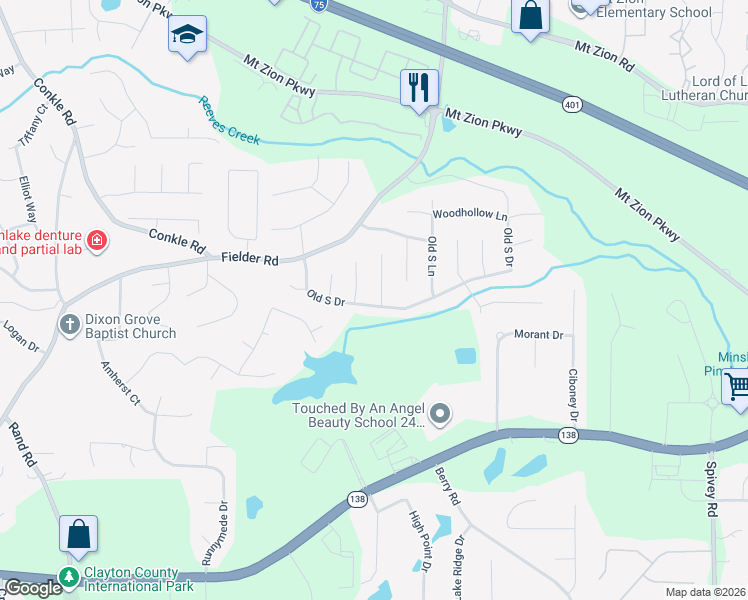 map of restaurants, bars, coffee shops, grocery stores, and more near 2714 Old South Drive in Jonesboro