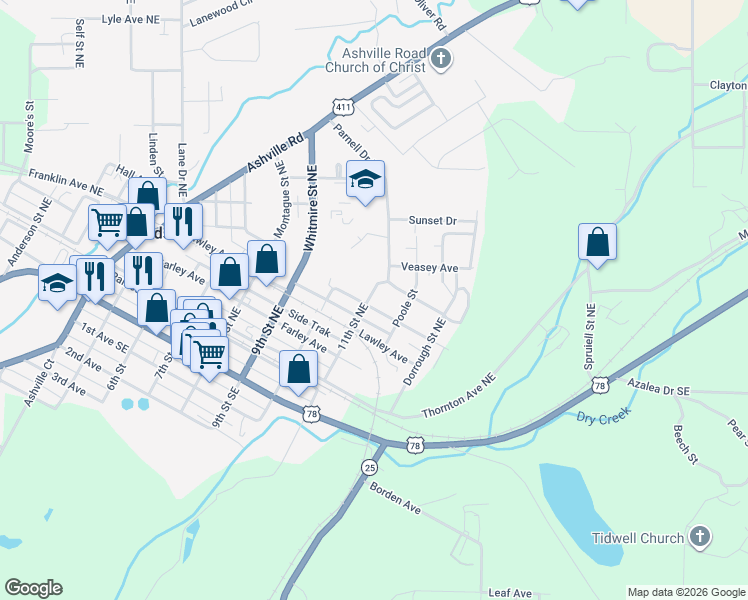 map of restaurants, bars, coffee shops, grocery stores, and more near 8400 Thomas Avenue in Leeds