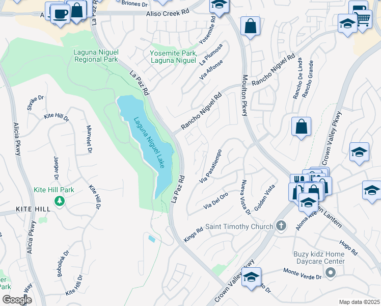 map of restaurants, bars, coffee shops, grocery stores, and more near 28733 La Siena in Laguna Niguel