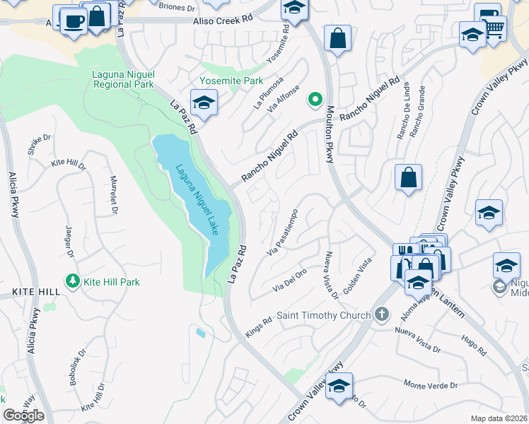 map of restaurants, bars, coffee shops, grocery stores, and more near 28748 La Siena in Laguna Niguel