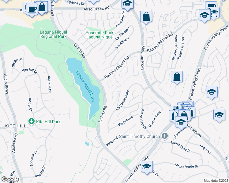 map of restaurants, bars, coffee shops, grocery stores, and more near 24601 La Serenata in Laguna Niguel