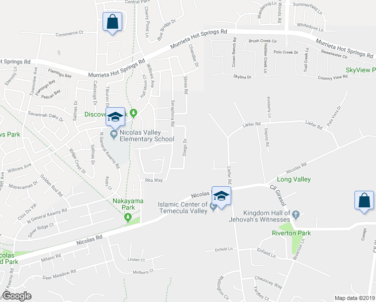 map of restaurants, bars, coffee shops, grocery stores, and more near 39564 Diego Drive in Temecula