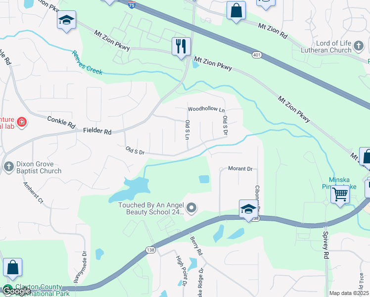map of restaurants, bars, coffee shops, grocery stores, and more near 2780 Old South Drive in Jonesboro