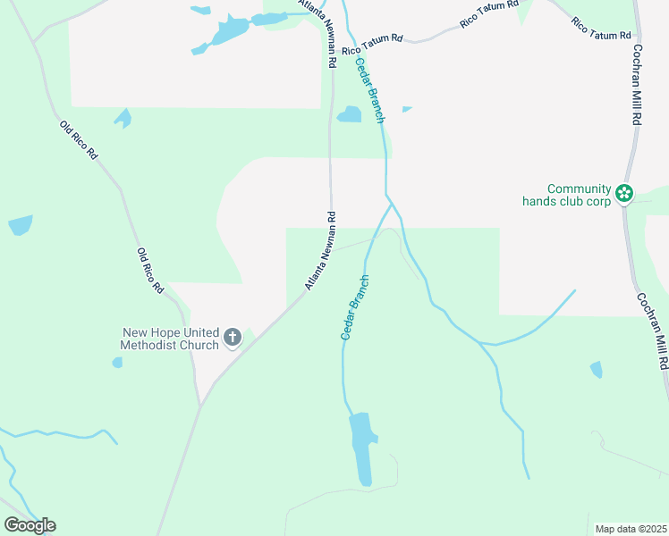 map of restaurants, bars, coffee shops, grocery stores, and more near 7750 Atlanta Newnan Road in Chattahoochee Hills