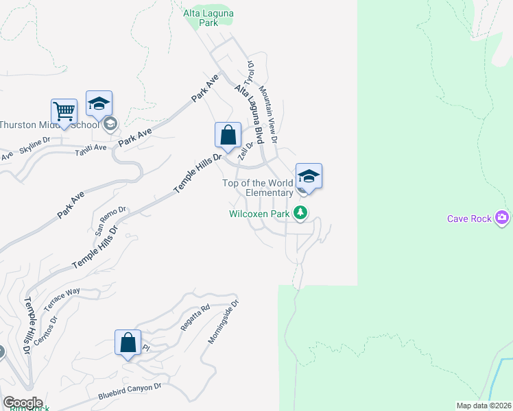map of restaurants, bars, coffee shops, grocery stores, and more near 2867 Chateau Way in Laguna Beach