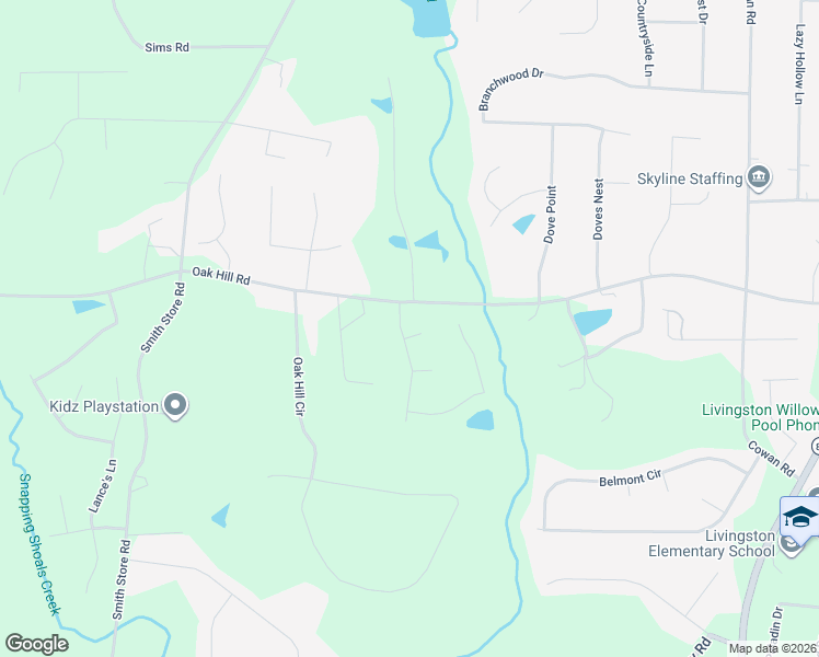 map of restaurants, bars, coffee shops, grocery stores, and more near 35 Oaklake Drive in Covington