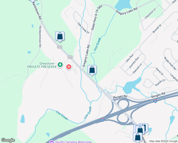 map of restaurants, bars, coffee shops, grocery stores, and more near 1297 West Martintown Road in North Augusta