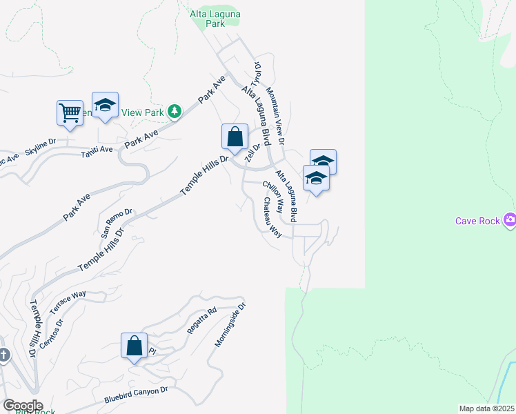 map of restaurants, bars, coffee shops, grocery stores, and more near 2870 Zell Drive in Laguna Beach