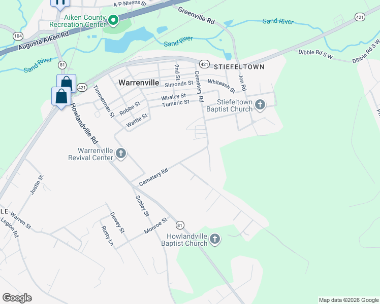 map of restaurants, bars, coffee shops, grocery stores, and more near 206 Cemetery Road in Warrenville