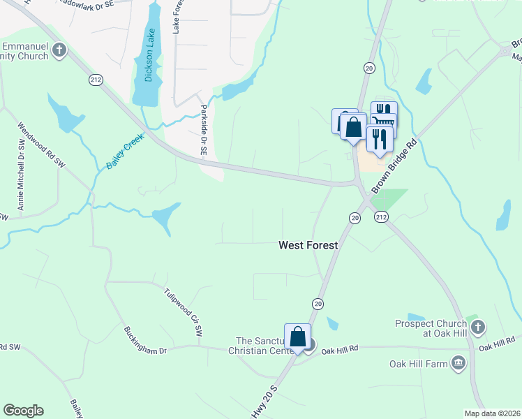 map of restaurants, bars, coffee shops, grocery stores, and more near 60 West Holly Court in Covington