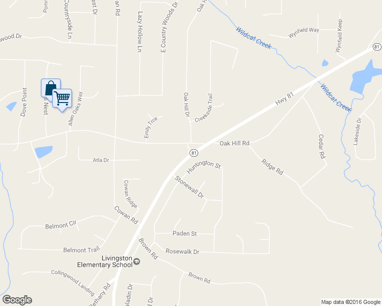 map of restaurants, bars, coffee shops, grocery stores, and more near 3296 Highway 81 in Covington