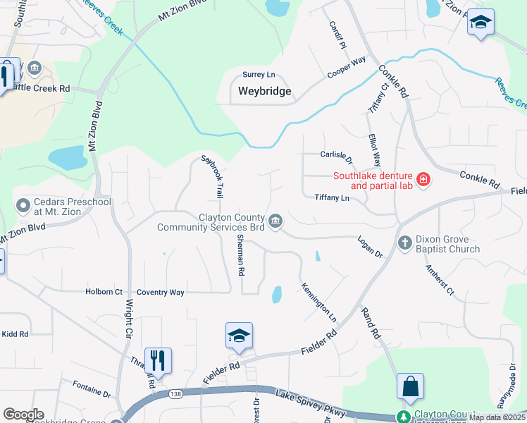 map of restaurants, bars, coffee shops, grocery stores, and more near 2046 Logan Drive in Jonesboro