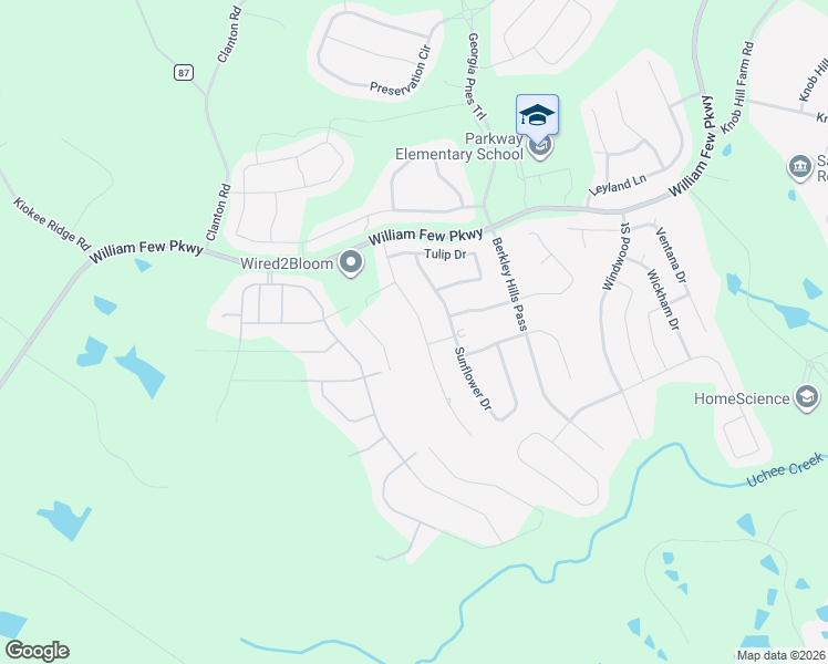 map of restaurants, bars, coffee shops, grocery stores, and more near 346 Bella Rose Drive in Evans
