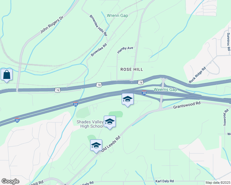 map of restaurants, bars, coffee shops, grocery stores, and more near 6148 Old Leeds Road in Birmingham