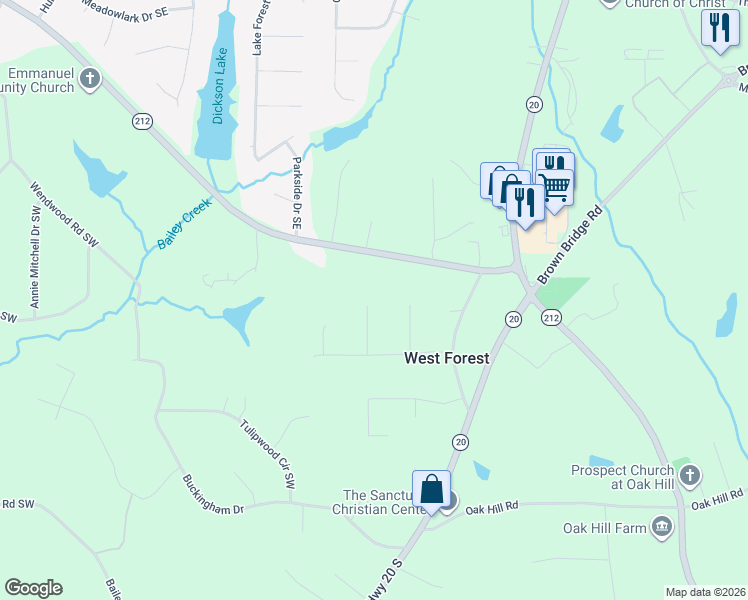 map of restaurants, bars, coffee shops, grocery stores, and more near 60 West Holly Court in Covington
