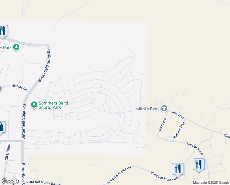 map of restaurants, bars, coffee shops, grocery stores, and more near 39478 Verbena Way in Temecula