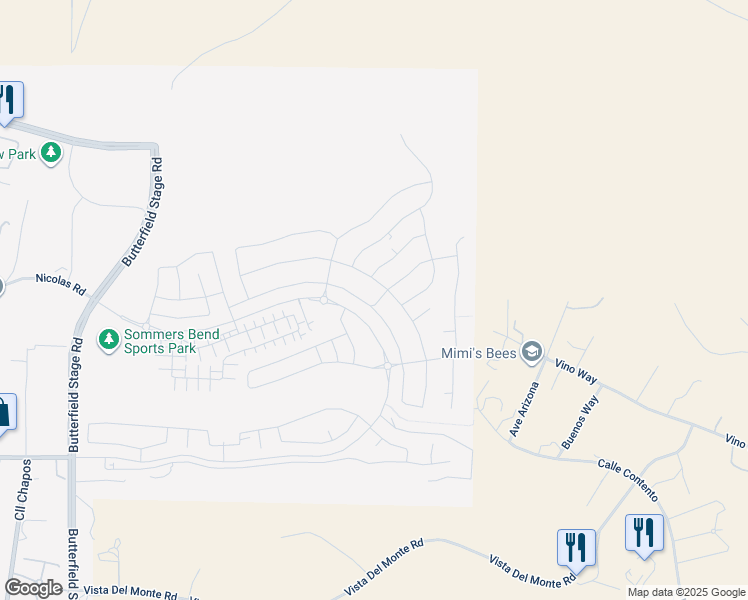 map of restaurants, bars, coffee shops, grocery stores, and more near 39478 Verbena Way in Temecula