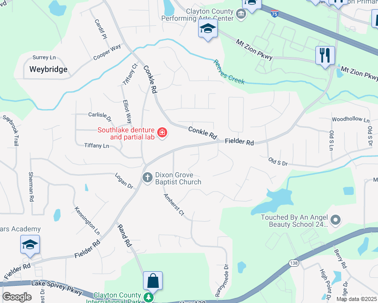 map of restaurants, bars, coffee shops, grocery stores, and more near 2416 Crestwicke Crossing Court in Jonesboro