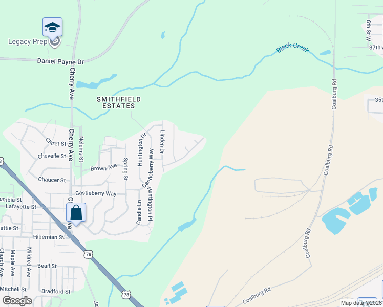 map of restaurants, bars, coffee shops, grocery stores, and more near 1949 Huntington Lane in Birmingham