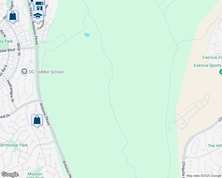 map of restaurants, bars, coffee shops, grocery stores, and more near 401 Potter Way in Ladera Ranch