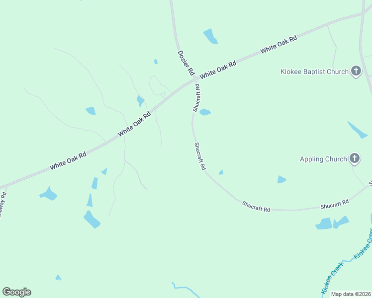 map of restaurants, bars, coffee shops, grocery stores, and more near 6664 Shucraft Road in Appling