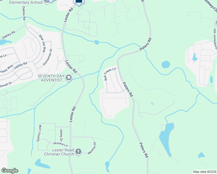 map of restaurants, bars, coffee shops, grocery stores, and more near 7819 Bell Tower Lane in Fairburn