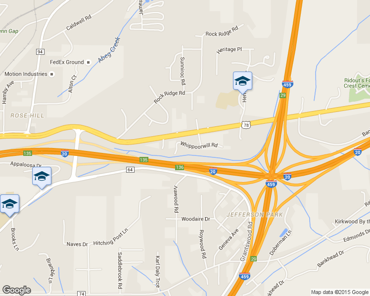 map of restaurants, bars, coffee shops, grocery stores, and more near 5205 Whippoorwill Rd in Birmingham