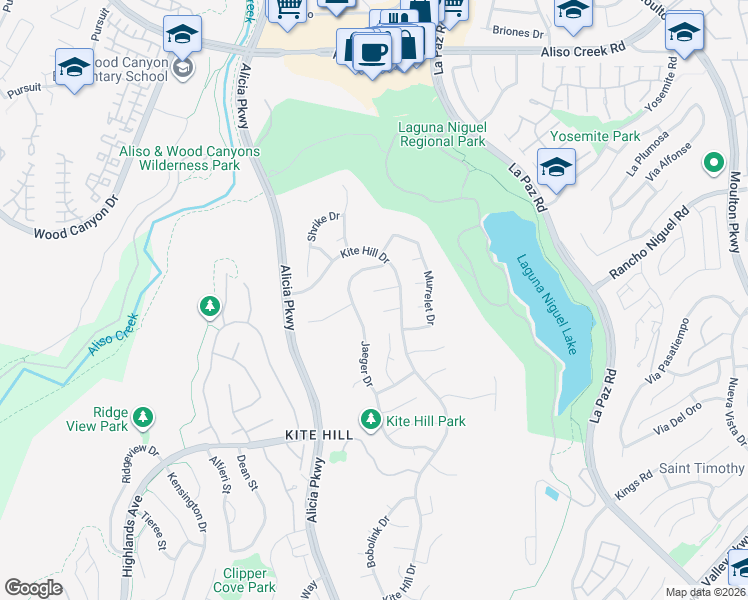 map of restaurants, bars, coffee shops, grocery stores, and more near 23922 Catbird Court in Laguna Niguel