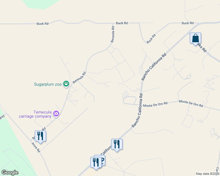 map of restaurants, bars, coffee shops, grocery stores, and more near 39840 Aladdin Circle in Temecula