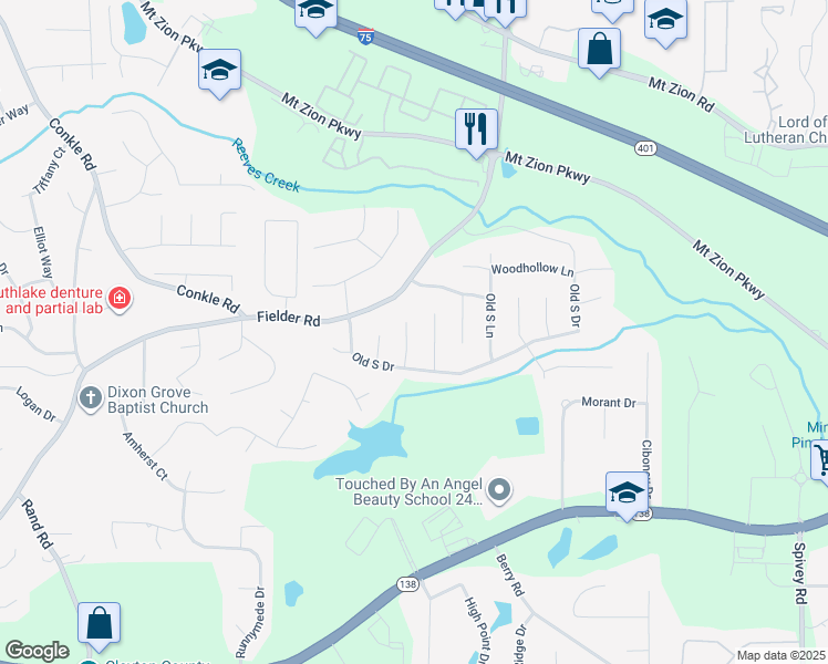 map of restaurants, bars, coffee shops, grocery stores, and more near 7577 Casper Court in Jonesboro