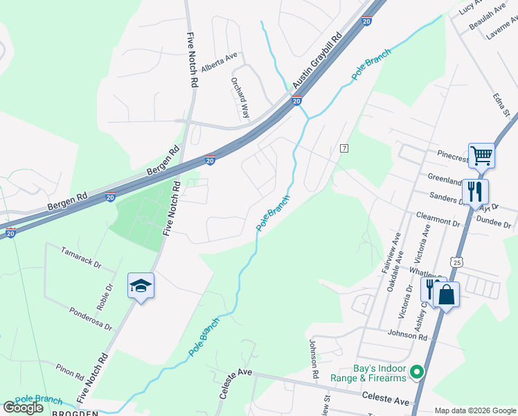 map of restaurants, bars, coffee shops, grocery stores, and more near 542-556 Old Walden Well Road in North Augusta