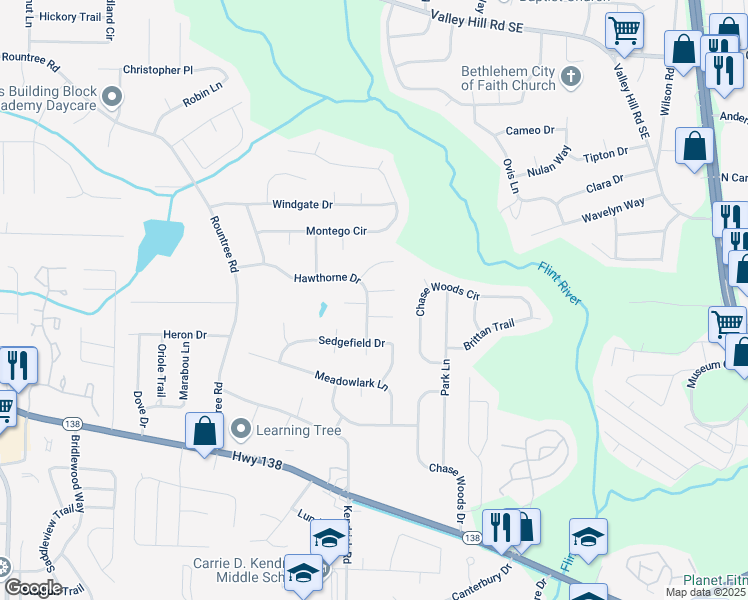 map of restaurants, bars, coffee shops, grocery stores, and more near 161 Aaron Court in Riverdale