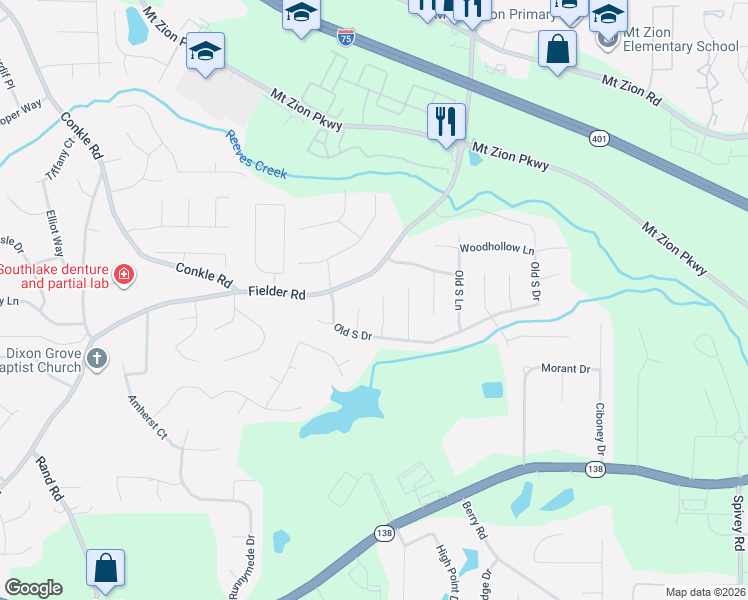 map of restaurants, bars, coffee shops, grocery stores, and more near 7577 Casper Court in Jonesboro