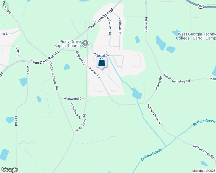 map of restaurants, bars, coffee shops, grocery stores, and more near 115 Plantation Avenue in Carrollton