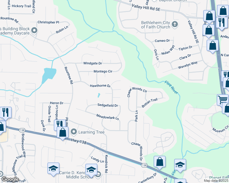 map of restaurants, bars, coffee shops, grocery stores, and more near 161 Aaron Court in Riverdale
