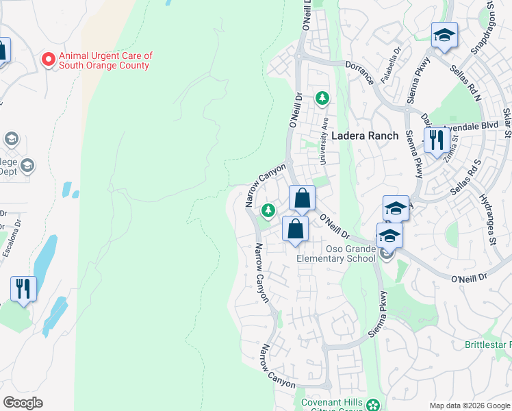 map of restaurants, bars, coffee shops, grocery stores, and more near 41 Quartz Lane in Mission Viejo
