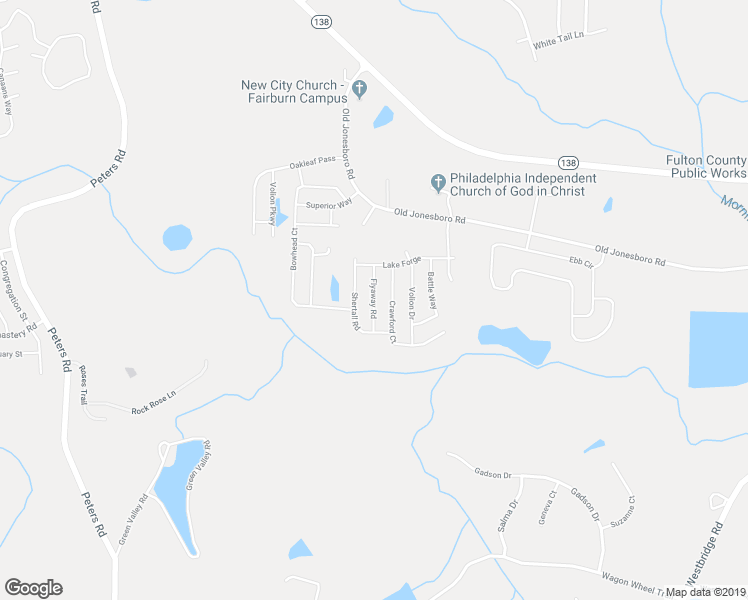 map of restaurants, bars, coffee shops, grocery stores, and more near 7810 Flyaway Road in Fairburn