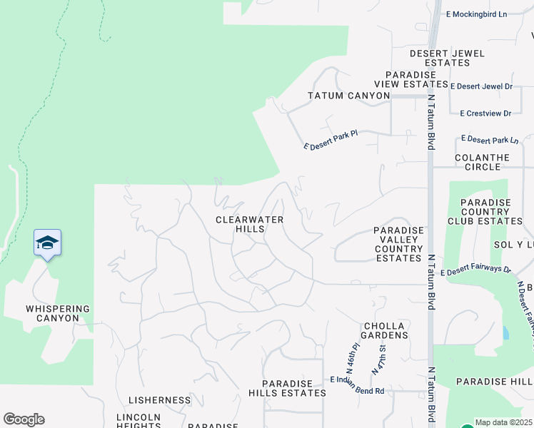 map of restaurants, bars, coffee shops, grocery stores, and more near 4427 East Moonlight Way in Paradise Valley
