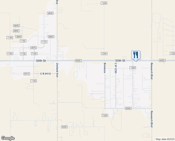 map of restaurants, bars, coffee shops, grocery stores, and more near 10013 County Road 6900 in Lubbock