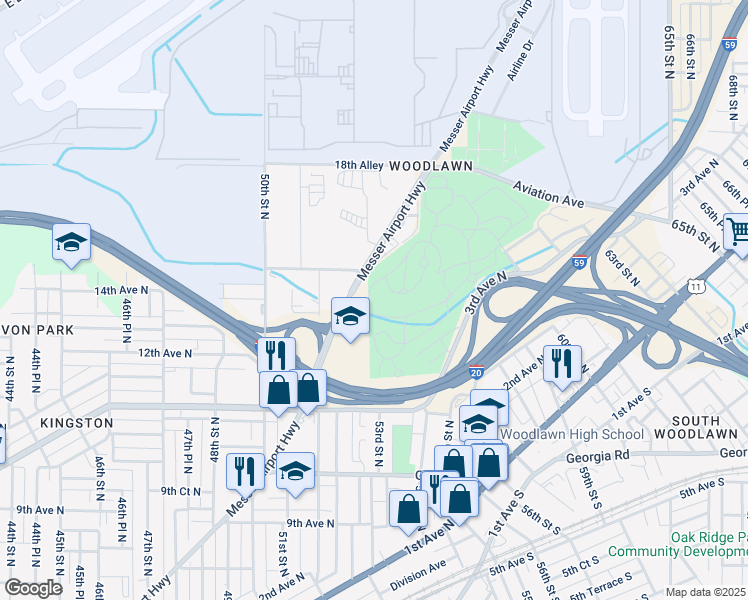 map of restaurants, bars, coffee shops, grocery stores, and more near in Birmingham
