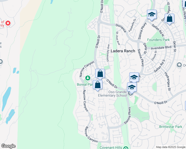 map of restaurants, bars, coffee shops, grocery stores, and more near 26 Orange Blossom Circle in Mission Viejo
