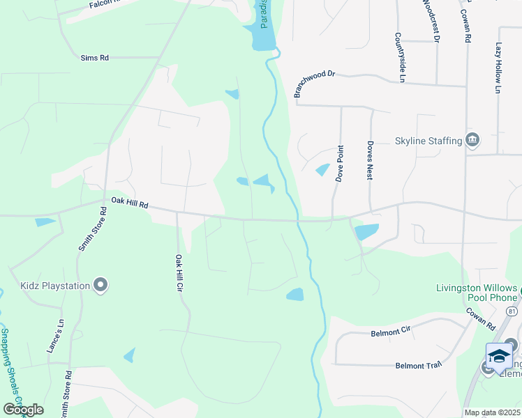 map of restaurants, bars, coffee shops, grocery stores, and more near 20 Forest Lake Drive in Covington