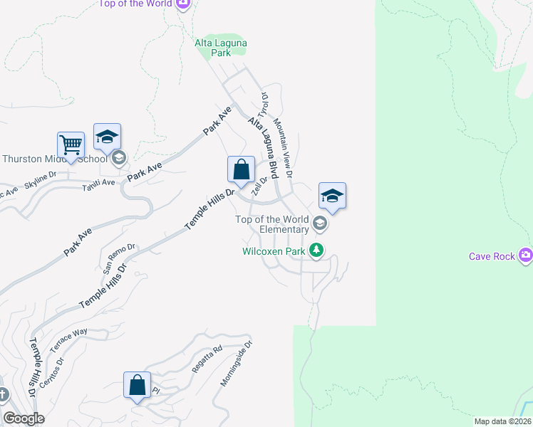 map of restaurants, bars, coffee shops, grocery stores, and more near 2938 Chillon Way in Laguna Beach