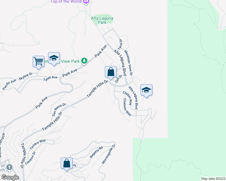 map of restaurants, bars, coffee shops, grocery stores, and more near 2975 Zell Drive in Laguna Beach