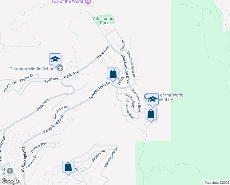 map of restaurants, bars, coffee shops, grocery stores, and more near 2975 Zell Drive in Laguna Beach