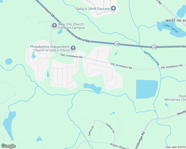 map of restaurants, bars, coffee shops, grocery stores, and more near 7607 Rudder Circle in Fairburn