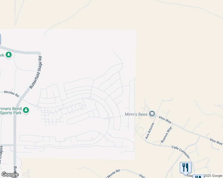 map of restaurants, bars, coffee shops, grocery stores, and more near 39700 Sagewood Ridge in Temecula