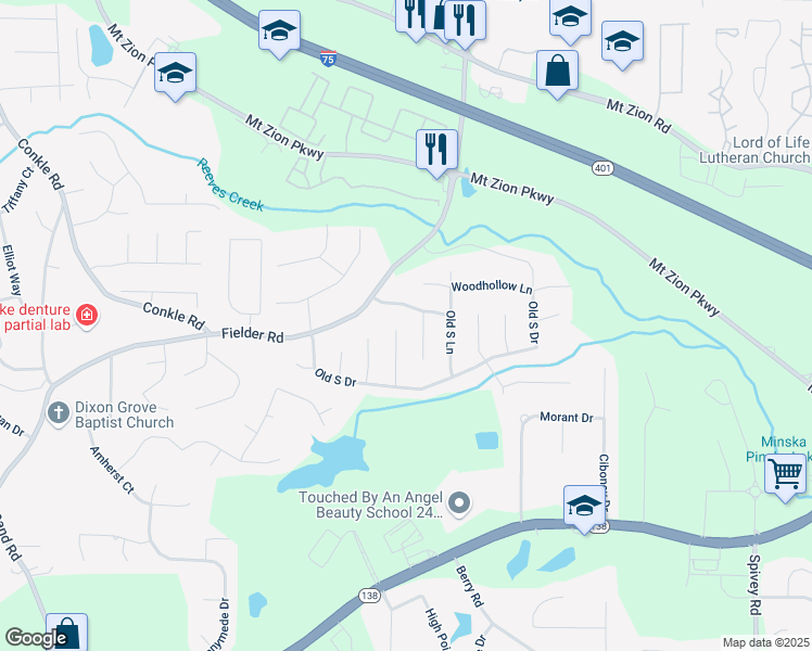 map of restaurants, bars, coffee shops, grocery stores, and more near 7570 Becker Ct in Jonesboro